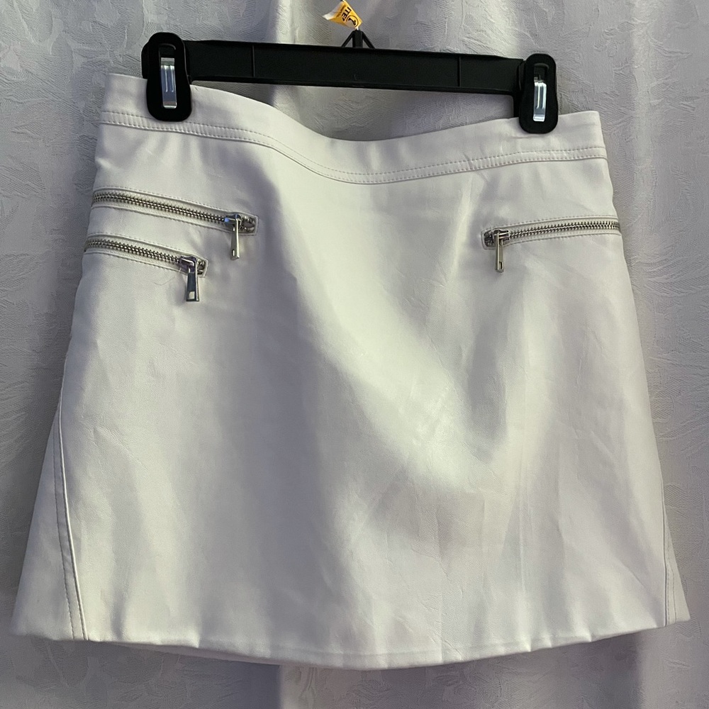 White Leather Skirt